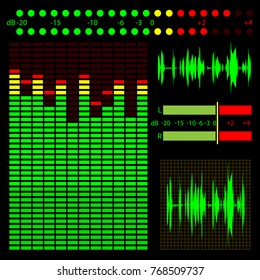 Graphic representation of sound engineering elements. Sound technology.