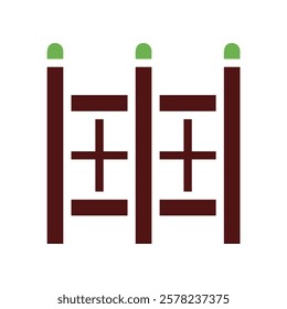 Graphic representation of three sectioned fence