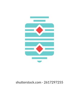 A graphic representation of a traditional oriental lantern. Great for celebrations, decorations, and cultural events. It's an easy symbol and a decoration icon.