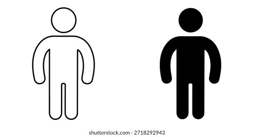 Representação gráfica de duas figuras humanas, uma em contorno e outra em preto, sobre um fundo branco.