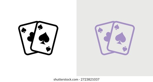 Una representación gráfica de dos cartas, una en negro y la otra en púrpura.