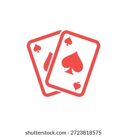 Uma representação gráfica de duas cartas de baralho vermelhas mostrando o símbolo de naipe de espadas.