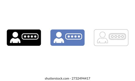 A graphic representation of user password icons for account security and login credentials