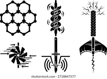 Graphic representations of various concepts isolated on white background, Vector