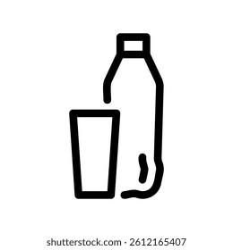 Graphic representing preparing a drink serving, with liquid container and cup provided