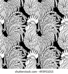 Graphic rooster pattern