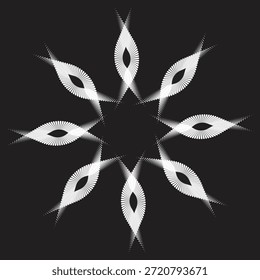 Gráfico redondo Abstractas Mandala Negro Blanco . Plantilla abstracta del tatuaje tribal negro