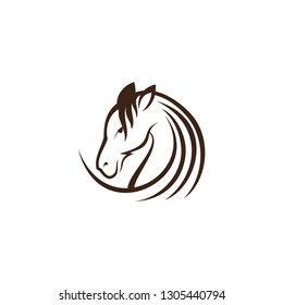 Graphic round head horse icon illustration vector in modern flat style for web. Black head horse icon vector isolated on white background. Vector illustration EPS.8 EPS.10