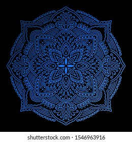 Graphic round mandala gradient abstract.Boho indian shape.Ethnic oriental style.vector illustration.