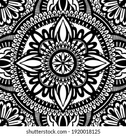 Graphic round traditional mandala abstract  isolated in white background.Boho indian shape.Ethnic oriental style.Vector illustration