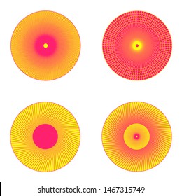 graphic round waves set in pop sun shades on white