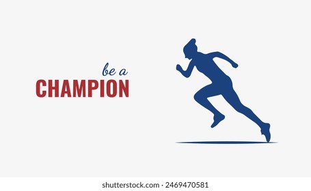 Graphic Runner Silhouette Art. Vector Runner Graphic. Motivational Concept. Extreme Outdoor Sports. Successful or Complete Achievement. Sprinter Competition. Multi Sport Event. Future Athletes