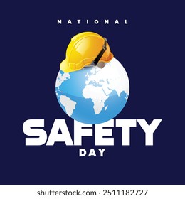 graphic of safety day good for National Safety Day, design for banner, poster, illustration. 3d illustration.