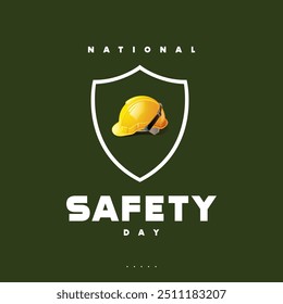 graphic of safety day good for National Safety Day, design for banner, poster, illustration. 3d illustration.
