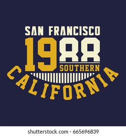 graphic san francisco southern for shirt and print - Shutterstock ID 665696839