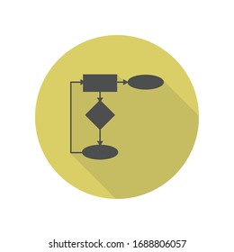 graphic scales long shadow icon. Simple glyph, flat vector of web icons for ui and ux, website or mobile application