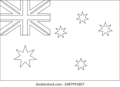 Graphic scheme Australia flag vector illustration isolated. Patriotic sign commonwealth country. UK territory. Emblem Australia banner. 