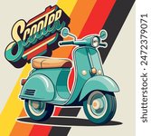 Graphic scooter retro for decoration