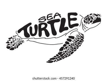 graphic sea turtle