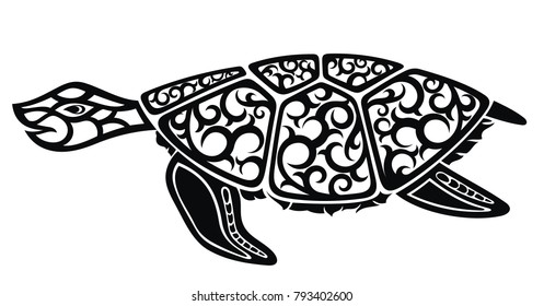 Graphic sea turtle