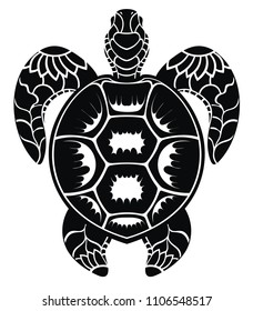 Graphic sea turtle vector