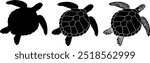 Graphic sea turtle. Vector icon stock illustration, Wild Animals. Underwater animal. Turtle icon or logo.