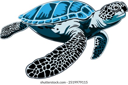 graphic sea turtle , vector illustration of sea turtle ,turtle design on a white background,icon