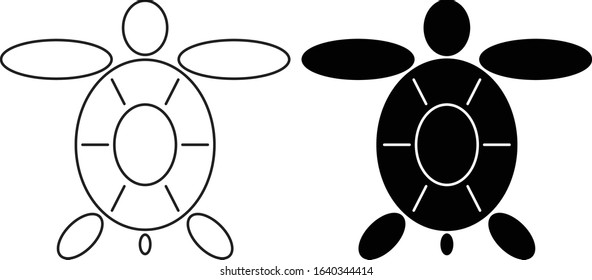 graphic sea turtle,vector illustration of sea turtle,vector of turtle design on a white background,save a turtle.