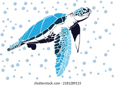 graphic sea turtle,vector illustration of sea turtle,vector of turtle design on a white background,save a turtle.