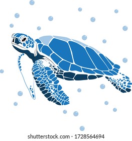 graphic sea turtle,vector of turtle design on a white background