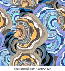 Graphic seamless abstract pattern of unusual elements 