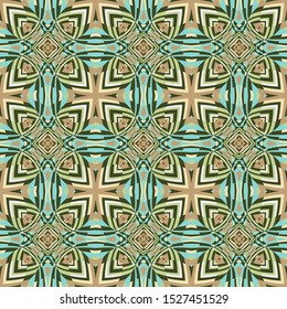 Graphic seamless colorful pattern in beige and blue. Home  decor, interior design, cloth design.