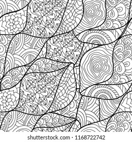 graphic Seamless pattern in doodle style. hippie psychedelic art. Vector. Print for fabric