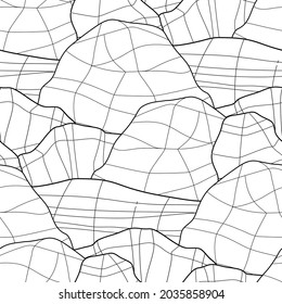 Graphic seamless pattern of faced stones. Vector repeated design