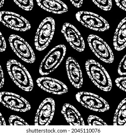 graphic seamless pattern on black background. Floral wallpaper. Print for fabric.