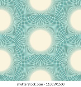 graphic seamless pattern with wired cells in soft blue
