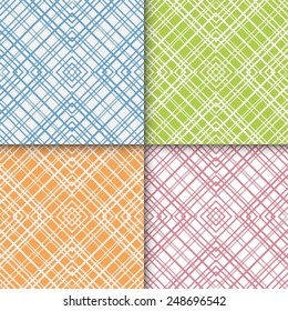 Graphic graphic seamless patterns set, trendy geometric background, hand drawn vector tribal ornament collection