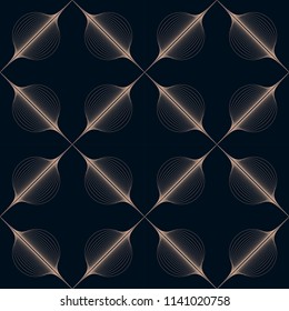 graphic seamless tile with a grid of abstract bubbles in copper shades on black