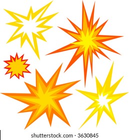 Graphic selection of flashes, bangs or explosions