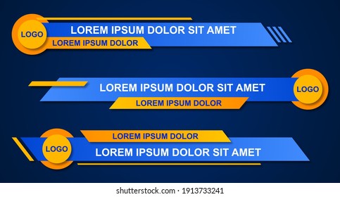 Graphic set of Broadcast News Lower Thirds Banner for Television. Modern stylish lower third banner template design. Vector video headline title. Vector illustrator