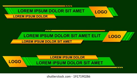 Graphic set of Broadcast News Lower Thirds Banner for Television. Modern stylish lower third banner template design. Vector video headline title. Vector illustrator