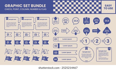 elemento de design de conjunto de gráficos, elemento de ponto de barra de título, estilo retro