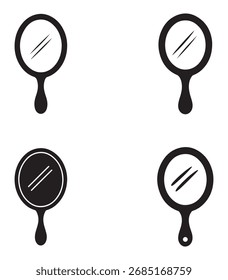 Un conjunto gráfico con varios marcos de espejo decorativos en un estilo de silueta distintivo, perfecto para proyectos de diseño.