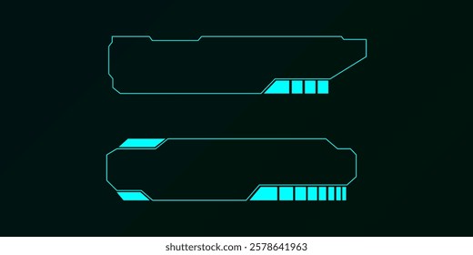 Graphic set of infographic bar display technology concept. Information screen. Header label. Vector illustration.