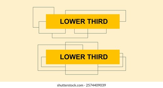 Graphic set of lower third concept design. Simple infographic bar header. Vector illustration.