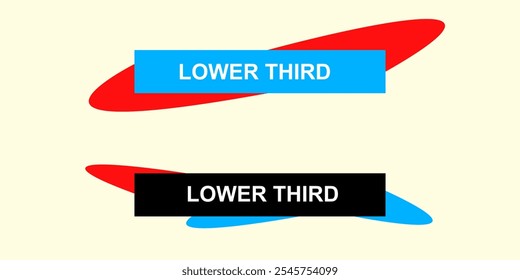 Conjunto gráfico de Banner dos Terços Inferiores, Barra para programa de televisão. informações de barra para design vetorial de streaming de vídeo de mídia. Abstrato terço inferior de formas e conceito de vetor de efeito fluido.