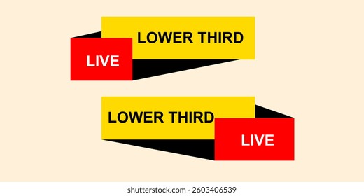 Graphic set of lower thirds digital from abstract shapes for broadcast live name media video streaming. vector design.