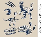 Graphic Set of Raptors Isolated Vector Illustration