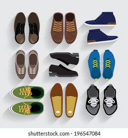 Graphic Set Shoes  flat design vector style