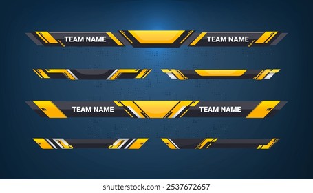 Graphic set of Sport Lower Thirds Banner for Television Streaming, Video and Media Channel, vector illustration